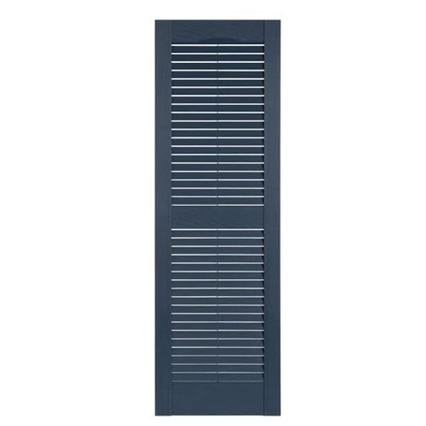 Mr Mxyzptlk Perfect Shutters IL501551004 Premier Louver Exterior Decorative Shutter; Bedford Blue - 15 x 51 in. - IL501551004