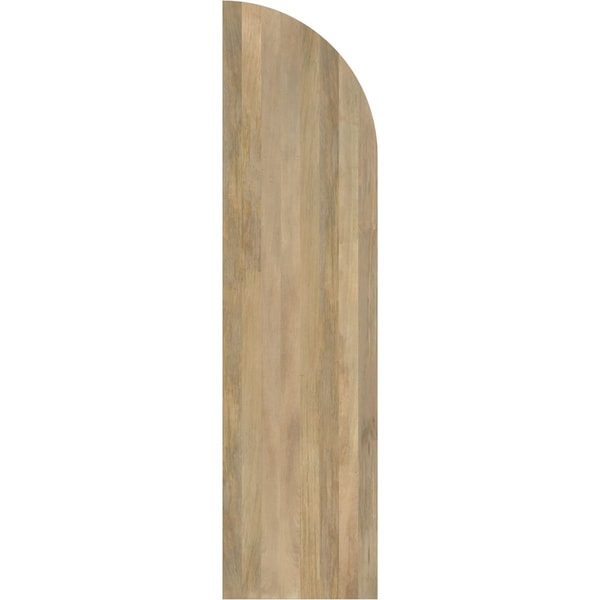 Ekena Millwork Americraft 4-Board (2 Batten) Wood Joined Board-n-Batten Shutters w/ Arch Top, ARW101BQ414X68UNH, PR - ARW101BQ414X68UNH