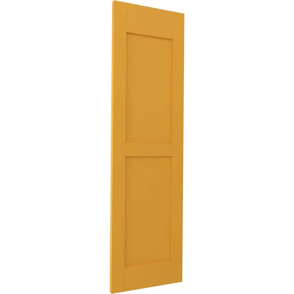 Ekena Millwork Americraft 2 Equal Flat Panel Exterior Real Wood Shutters, RW101FP15X54TUH, PR - RW101FP15X54TUH