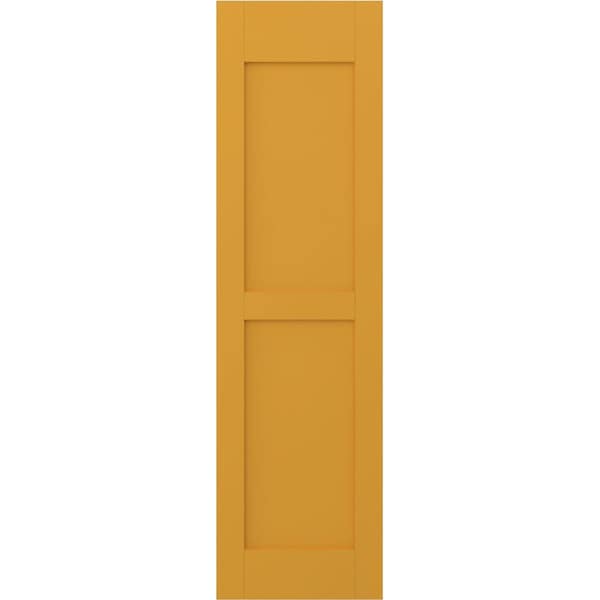 Ekena Millwork Americraft 2 Equal Flat Panel Exterior Real Wood Shutters, RW101FP15X54TUH, PR - RW101FP15X54TUH