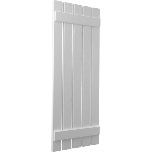 Ekena Millwork Americraft 5-Board (2 Batten) Exterior Real Wood Spaced Board-n-Batten Shutters, ARW101SB519X42PRH - ARW101SB519X42PRH