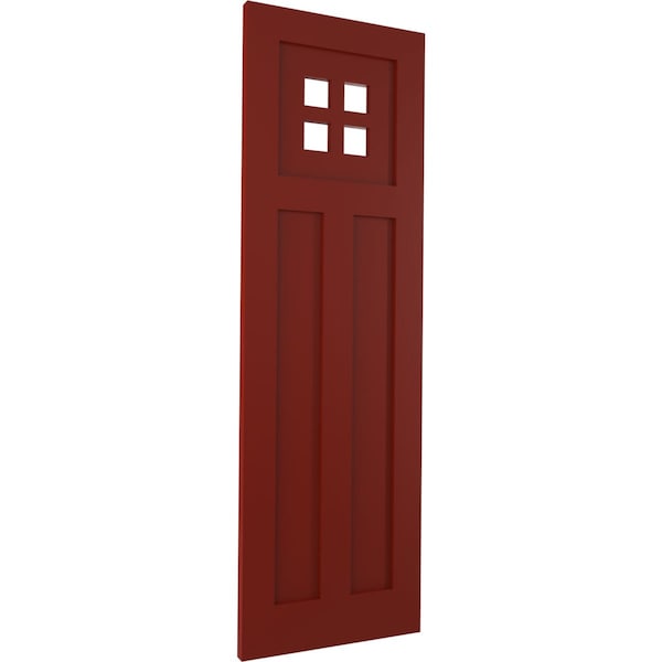 Ekena Millwork True Fit PVC San Antonio Mission Style Fixed Mount Shutters, Pepper Red, 15W x 39H, PR - TFP001ST15X039MR