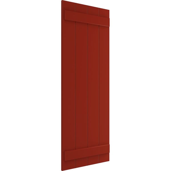 Ekena Millwork True Fit PVC Four Board Joined Board-n-Batten Shutters, Fire Red, 21 1/2W x 52H, PR - TFP101BBF21X052BR