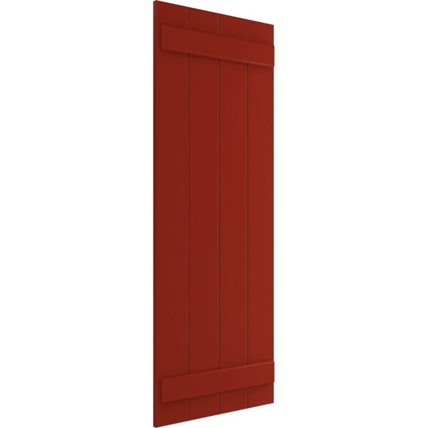Ekena Millwork True Fit PVC Four Board Joined Board-n-Batten Shutters, Fire Red, 21 1/2W x 52H, PR - TFP101BBF21X052BR