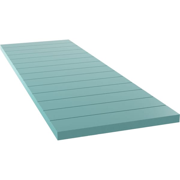 Ekena Millwork True Fit PVC Horizontal Slat Modern Style Fixed Mount Shutters, Pure Turquoise, 12W x 48H, PR - TFP001HZ12X048PT