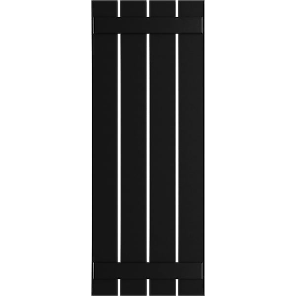 Ekena Millwork True Fit PVC Four Board Spaced Board-n-Batten Shutters, Black , 23W x 68H, PR - TFP101SBF23X068BL