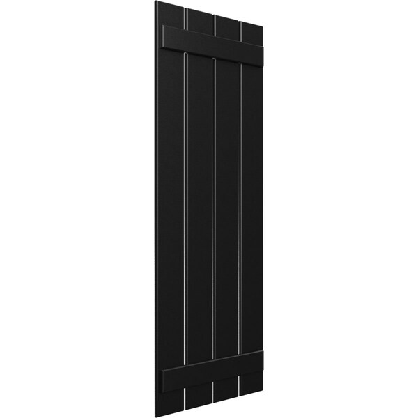Ekena Millwork True Fit PVC Four Board Spaced Board-n-Batten Shutters, Black , 23W x 68H, PR - TFP101SBF23X068BL