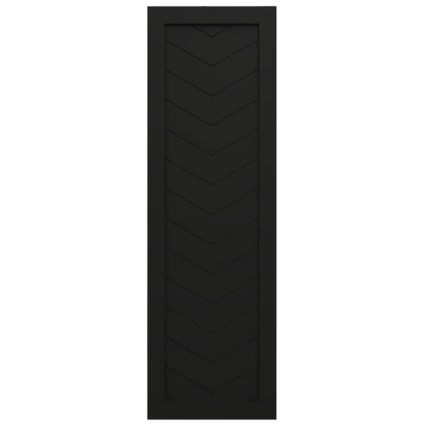 Ekena Millwork True Fit PVC Single Panel Chevron Modern Style Fixed Mount Shutters, Black, 12W x 51H, PR - TFP001CV12X051BL
