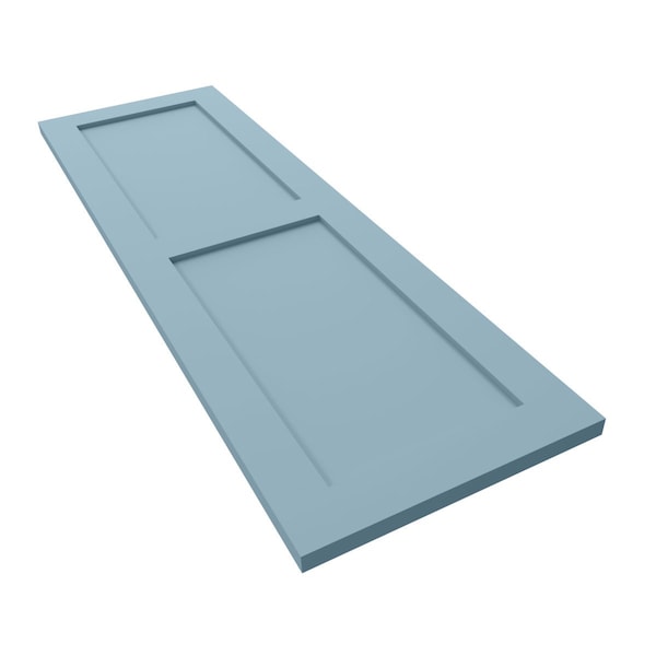 Ekena Millwork True Fit PVC Two Equal Flat Panel Shutters, Peaceful Blue, 15W x 28H, PR - TFP101FPF15X028SB
