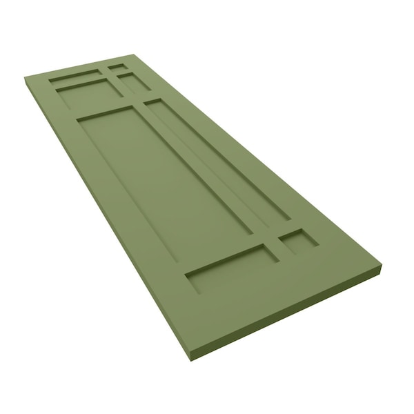 Ekena Millwork True Fit PVC San Juan Capistrano Mission Style Fixed Mount Shutters, Moss Green, 12W x 52H, PR - TFP001SJ12X052MG