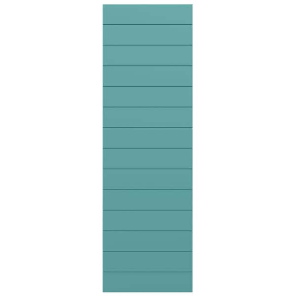 Ekena Millwork True Fit PVC Horizontal Slat Modern Style Fixed Mount Shutters, Pure Turquoise, 15W x 60H, PR - TFP001HZ15X060PT