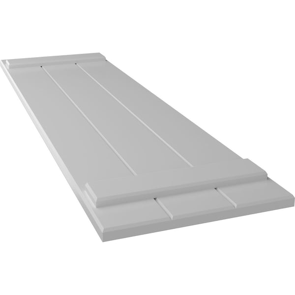 Ekena Millwork True Fit PVC Three Board Joined Board-n-Batten Shutters, Primed, 16 1/8"W x 38"H - TFP101BBF16X038PR