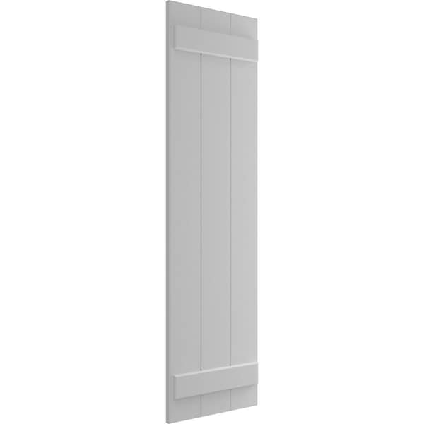 Ekena Millwork True Fit PVC Three Board Joined Board-n-Batten Shutters, Primed, 16 1/8"W x 38"H - TFP101BBF16X038PR