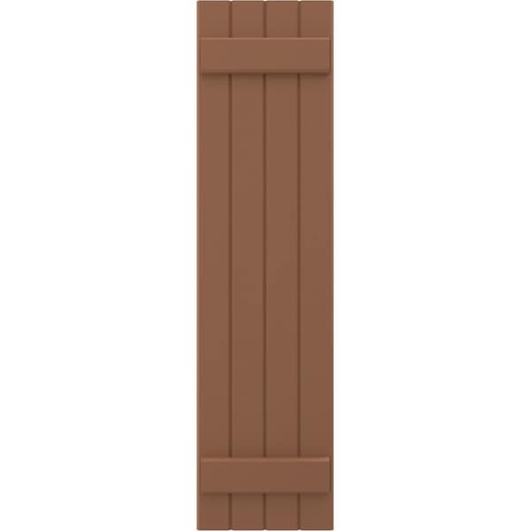 Ekena Millwork Americraft 4-Board (2 Batten) Exterior Real Wood Joined Board-n-Batten Shutters, ARW101BB414X54BTH, PR - ARW101BB414X54BTH