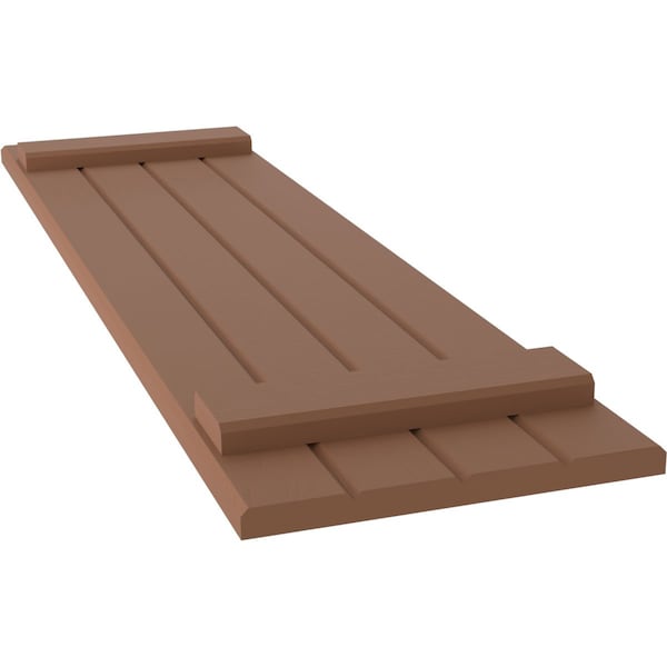 Ekena Millwork Americraft 4-Board (2 Batten) Exterior Real Wood Joined Board-n-Batten Shutters, ARW101BB414X54BTH, PR - ARW101BB414X54BTH