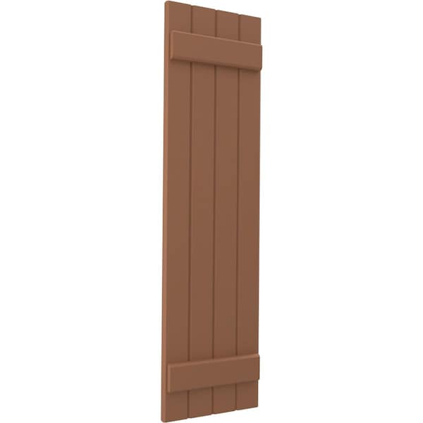 Ekena Millwork Americraft 4-Board (2 Batten) Exterior Real Wood Joined Board-n-Batten Shutters, ARW101BB414X54BTH, PR - ARW101BB414X54BTH