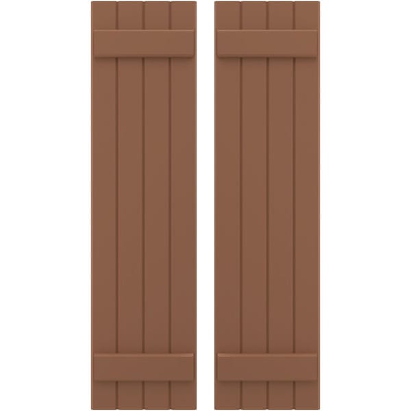 Ekena Millwork Americraft 4-Board (2 Batten) Exterior Real Wood Joined Board-n-Batten Shutters, ARW101BB414X54BTH, PR - ARW101BB414X54BTH