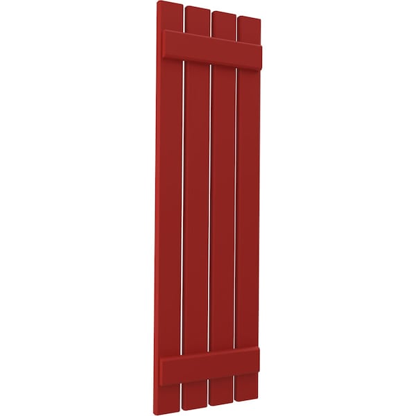 Ekena Millwork Americraft 4-Board (2 Batten) Exterior Real Wood Spaced Board-n-Batten Shutters, ARW101SB415X56BRH, PR - ARW101SB415X56BRH