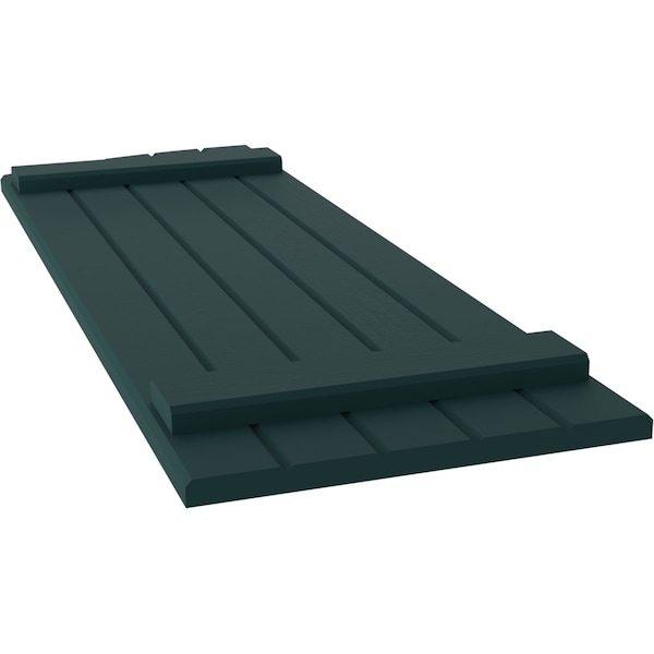 Ekena Millwork Americraft 5-Board (2 Batten) Wood Joined Board-n-Batten Shutters w/Ellipt Top, ARW101BE518X37FGH, PR - ARW101BE518X37FGH