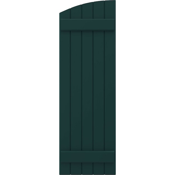 Ekena Millwork Americraft 5-Board (2 Batten) Wood Joined Board-n-Batten Shutters w/Ellipt Top, ARW101BE518X37FGH, PR - ARW101BE518X37FGH