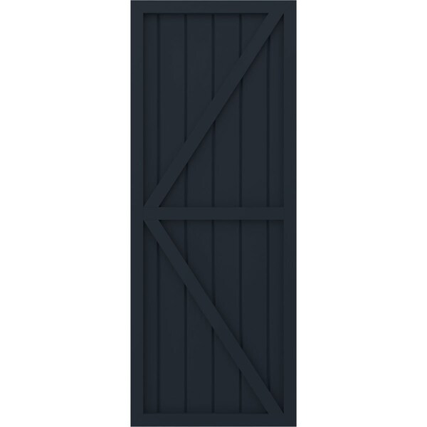 Ekena Millwork Americraft 6-Board Wood 2 Equal Panel Frmd Board-n-Batten Shutters w/Dubl Z-Bar, ARW102BF621X73OBH, PR - ARW102BF621X73OBH