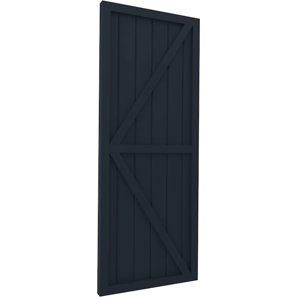 Ekena Millwork Americraft 6-Board Wood 2 Equal Panel Frmd Board-n-Batten Shutters w/Dubl Z-Bar, ARW102BF621X73OBH, PR - ARW102BF621X73OBH