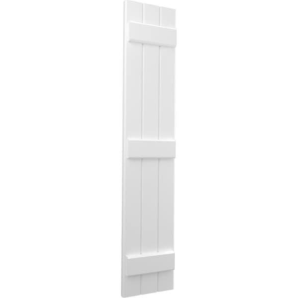 Ekena Millwork Americraft 3-Board (3 Batten) Exterior Real Wood Joined Board-n-Batten Shutters, ARW401BB311X62WHH, PR - ARW401BB311X62WHH
