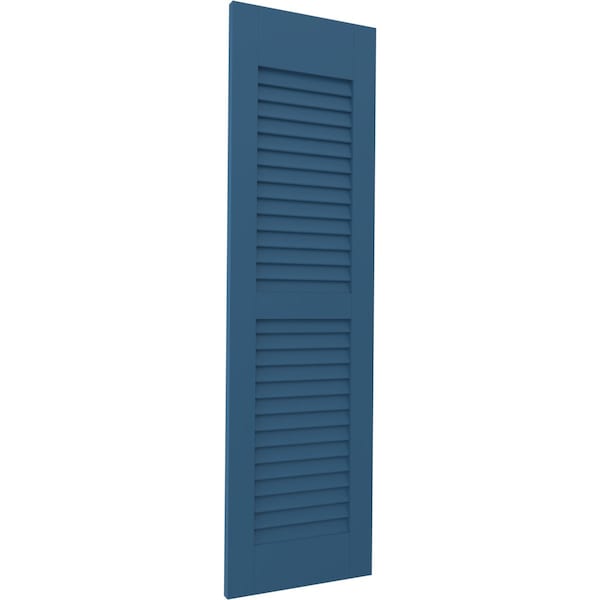 Ekena Millwork 18W x 31H Americraft Two Equal Louver Exterior Real Wood Shutters, Sojourn Blue, PR - RW101LV18X31HBH