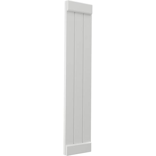 Ekena Millwork Americraft 3-Board Exterior Wood Joined Board-n-Batten Shutters w/ End Batten, ARW103BB311X48STH, PR - ARW103BB311X48STH