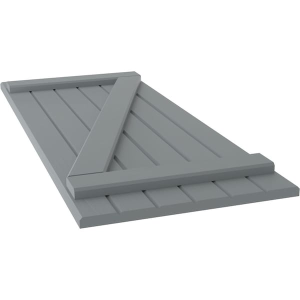 Ekena Millwork Americraft 6-Board (2 Batten) Wood Joined Board-n-Batten Shutters w/ Z-Bar, ARW102BB621X34CHH, PR - ARW102BB621X34CHH