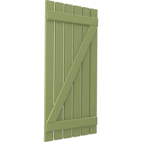 Ekena Millwork Americraft 6-Board (2 Batten) Wood Spaced Board-n-Batten Shutters w/ Z-Bar, ARW102SB623X36MGH, PR - ARW102SB623X36MGH