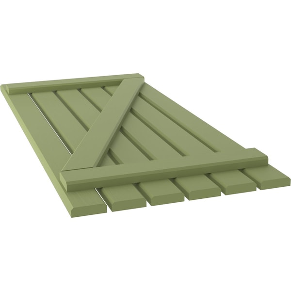 Ekena Millwork Americraft 6-Board (2 Batten) Wood Spaced Board-n-Batten Shutters w/ Z-Bar, ARW102SB623X36MGH, PR - ARW102SB623X36MGH
