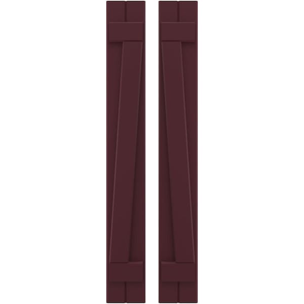 Ekena Millwork Americraft 2-Board (2 Batten) Wood Joined Board-n-Batten Shutters w/ Z-Bar, ARW102BB207X45WRH, PR - ARW102BB207X45WRH
