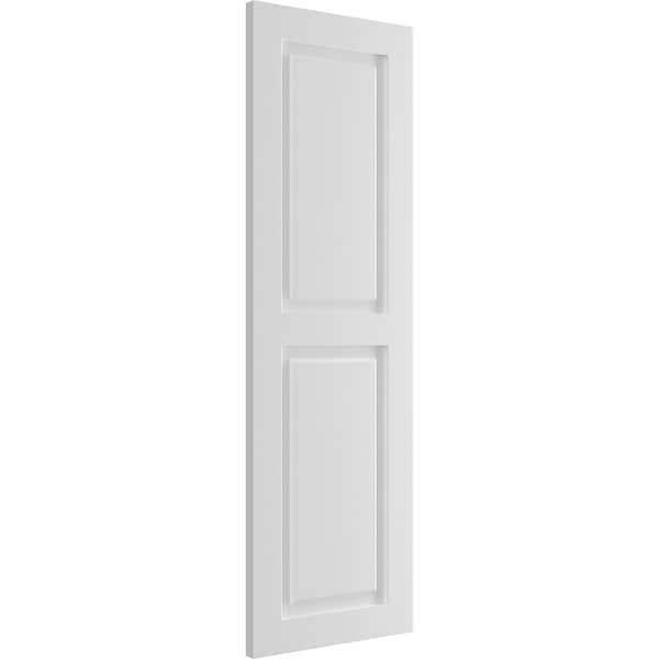 Ekena Millwork True Fit PVC Two Equal Raised Panel Shutters, White, 18W x 52H, PR - TFP101RPF18X052WH