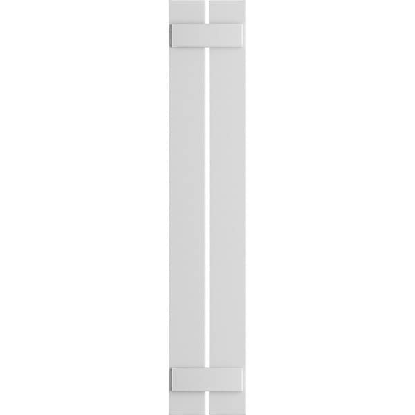 Ekena Millwork True Fit PVC Two Board Spaced Board-n-Batten Shutters, Unfinished, 11 1/4W x 61H, PR - TFP101SBF11X061UN