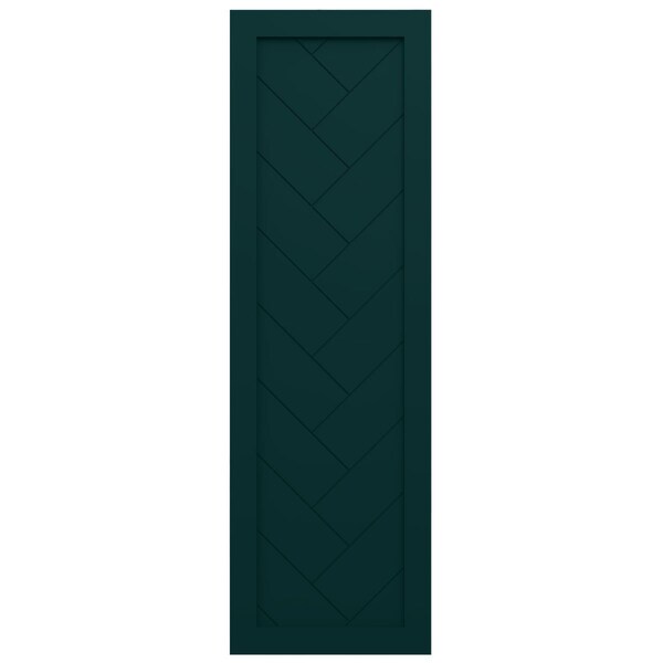 Ekena Millwork True Fit PVC Single Panel Herringbone Modern Style Fixed Mount Shutters, Thermal Green, 18W x 69H, PR - TFP001HB18X069FG