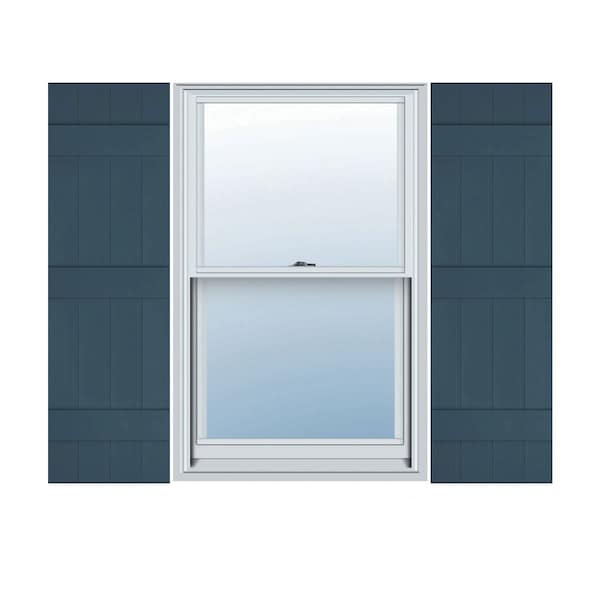 Ekena Millwork 14 in. W x 59 in. H Builders Edge, 3 Batten, Board-n-Batten Shutters, 036 - Classic Blue, PR - 080140059036