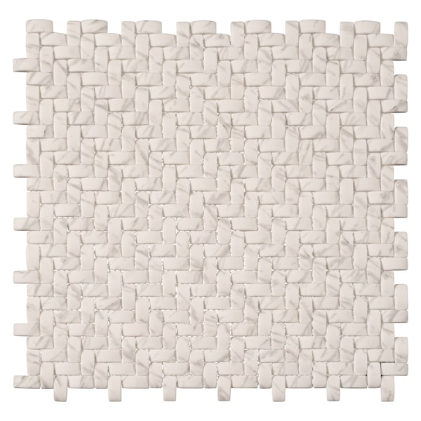 Andova Tiles SAMPLE Comfort 037 x 087 Glass Herringbone  Chevron Mosaic Wall Tile - SAM-ANDCOM321