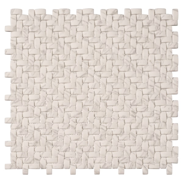 Andova Tiles SAMPLE Comfort 037 x 087 Glass Herringbone  Chevron Mosaic Wall Tile - SAM-ANDCOM321