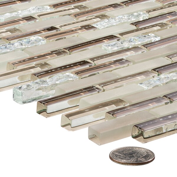 Andova Tiles ANDOVA TILES Loic 0.375" x 1.625" Glass Brick Joint Mosaic Tile - ANDLOI446