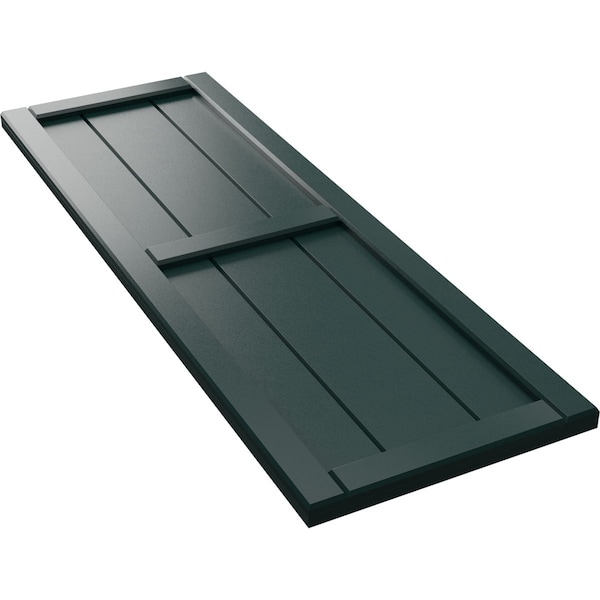 Ekena Millwork True Fit PVC, Two Board Framed Board-n-Batten Shutters, Thermal Green, 10 3/4W x 43H, PR - TFP101BF11X043FG