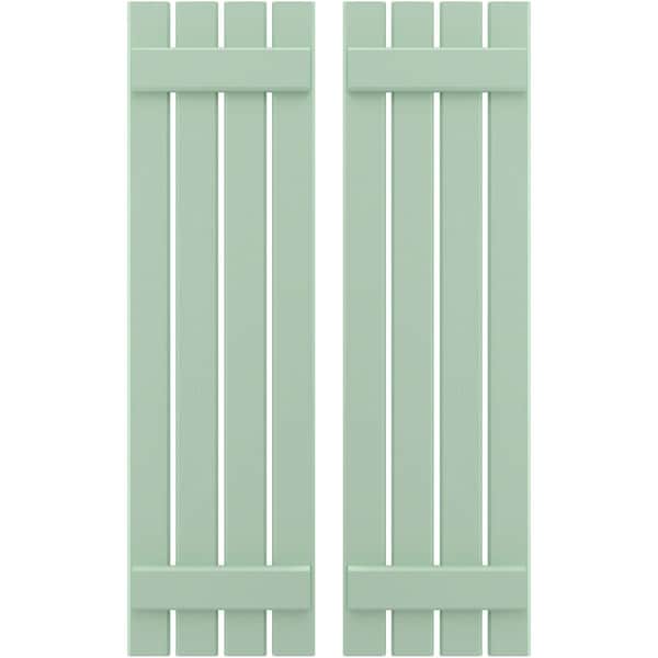 Ekena Millwork Americraft 4-Board (2 Batten) Exterior Real Wood Spaced Board-n-Batten Shutters, ARW101SB415X58SGH, PR - ARW101SB415X58SGH