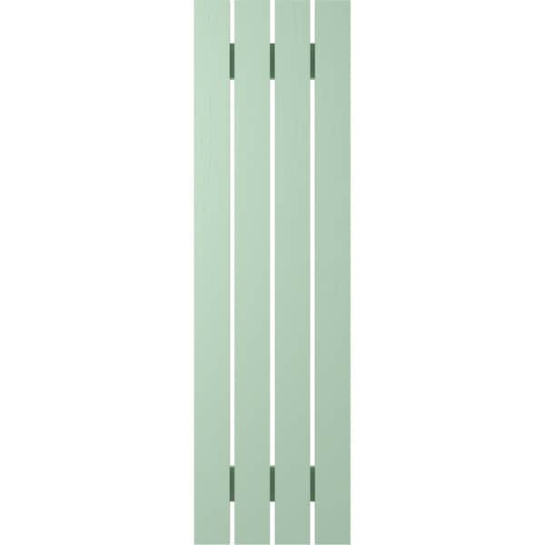 Ekena Millwork Americraft 4-Board (2 Batten) Exterior Real Wood Spaced Board-n-Batten Shutters, ARW101SB415X58SGH, PR - ARW101SB415X58SGH