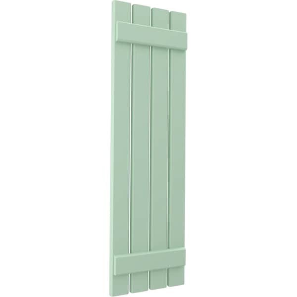 Ekena Millwork Americraft 4-Board (2 Batten) Exterior Real Wood Spaced Board-n-Batten Shutters, ARW101SB415X58SGH, PR - ARW101SB415X58SGH