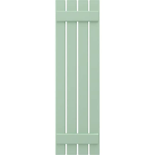 Ekena Millwork Americraft 4-Board (2 Batten) Exterior Real Wood Spaced Board-n-Batten Shutters, ARW101SB415X58SGH, PR - ARW101SB415X58SGH