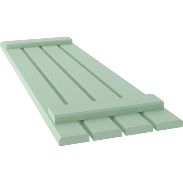 Ekena Millwork Americraft 4-Board (2 Batten) Exterior Real Wood Spaced Board-n-Batten Shutters, ARW101SB415X58SGH, PR - ARW101SB415X58SGH