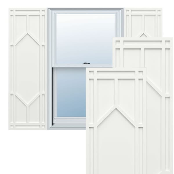 Ekena Millwork True Fit PVC Shaker Fixed Mount Shutters, Unfinished, 18W x 25H, PR - TFP001SK18X025UN