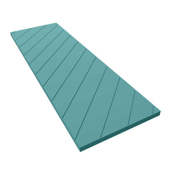 Ekena Millwork 12W x 40H True Fit PVC Diagonal Slat Modern Style Fixed Mount Shutters, Pure Turquoise, PR - TFP001DG12X040PT