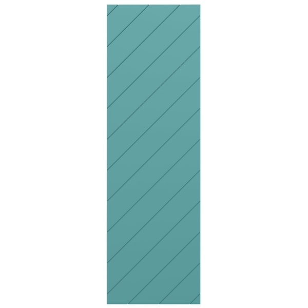 Ekena Millwork 12W x 40H True Fit PVC Diagonal Slat Modern Style Fixed Mount Shutters, Pure Turquoise, PR - TFP001DG12X040PT