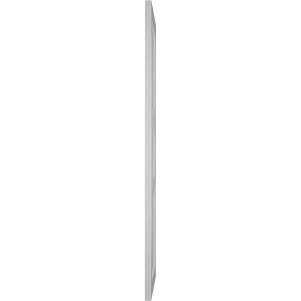 Ekena Millwork True Fit PVC Center Circle Arts & Crafts Fixed Mount Shutters, Primed, 12"W x 59"H - TFP001AC12X059PR
